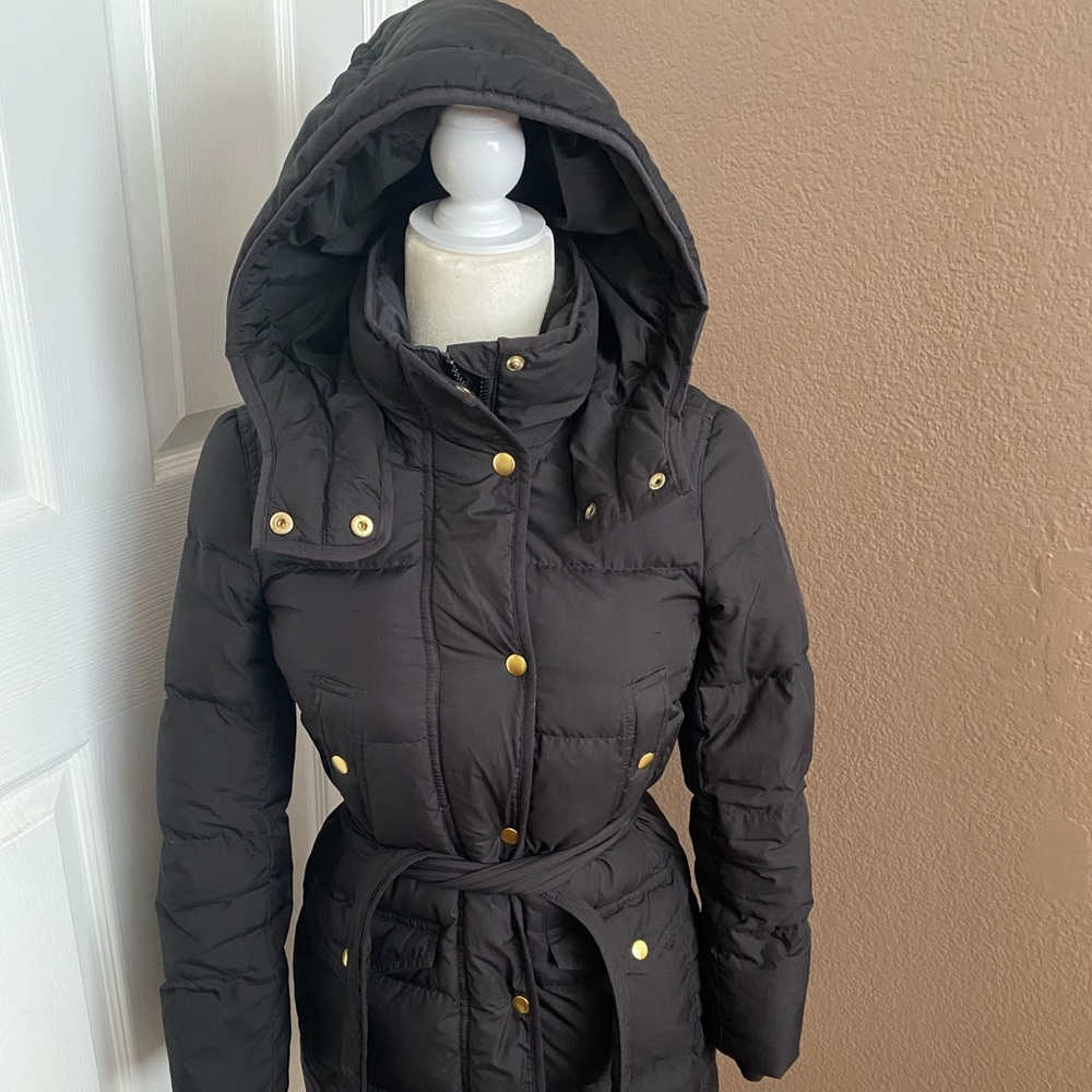 Black PXS J. Crew Wintress Belted Puffer Coat